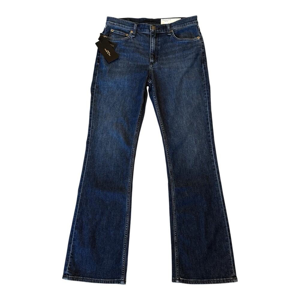 Rag & Bone Peyton Mid-Rise Bootcut Jeans Blue Denim Full Length Size 28 NEW - Picture 2 of 9